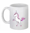 Чашка керамічна Рожевий єдиноріг Білий фото