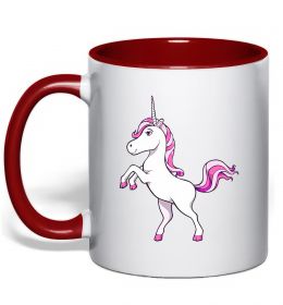 Чашка з кольоровою ручкою Рожевий єдиноріг Чашка з кольоровою ручкою Рожевий єдиноріг