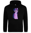 Чоловіча толстовка (худі) Фіолетовий єдиноріг Чорний Чоловіча толстовка (худі) Фіолетовий єдиноріг Чорний фото