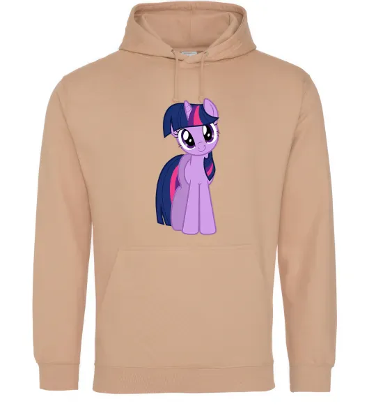 Чоловіча толстовка (худі) Фіолетовий єдиноріг Пісочний фото