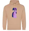 Чоловіча толстовка (худі) Фіолетовий єдиноріг Пісочний Чоловіча толстовка (худі) Фіолетовий єдиноріг Пісочний фото