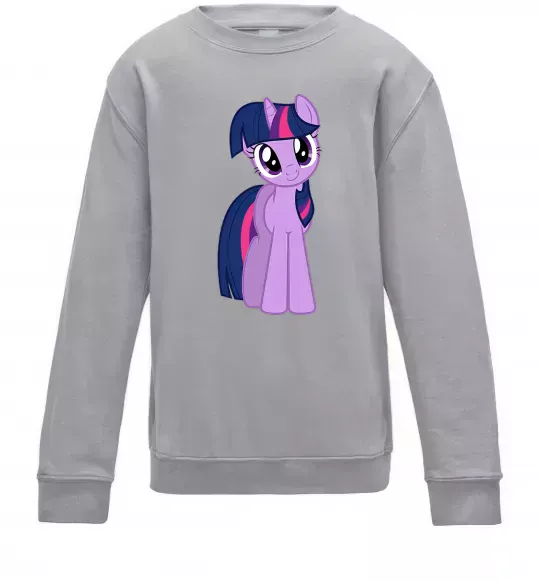 Детский Свитшот Фіолетовий єдиноріг Серый меланж фото