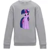 Детский Свитшот Фіолетовий єдиноріг Серый меланж фото