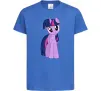 Дитяча футболка Фіолетовий єдиноріг Яскраво-синій фото