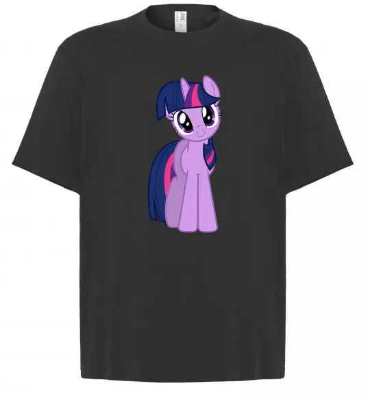 Футболка Оверсайз Фіолетовий єдиноріг Черный фото