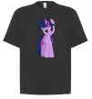 Футболка Оверсайз Фіолетовий єдиноріг Черный фото