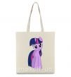 Еко-сумка Фиолетовый единорог Бежевий фото