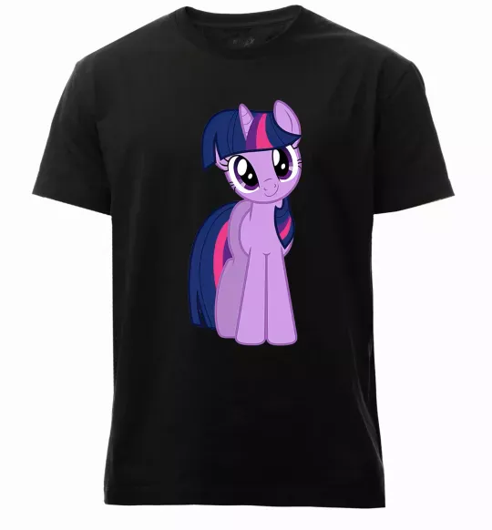 Мужская премиум футболка Фіолетовий єдиноріг Черный фото