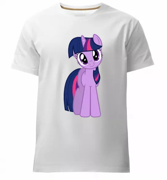 Мужская премиум футболка Фіолетовий єдиноріг Белый фото