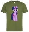Чоловіча футболка Фіолетовий єдиноріг Оливковий фото