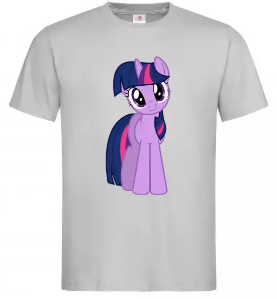 Чоловіча футболка Фіолетовий єдиноріг Сірий фото