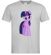 Чоловіча футболка Фіолетовий єдиноріг Сірий фото