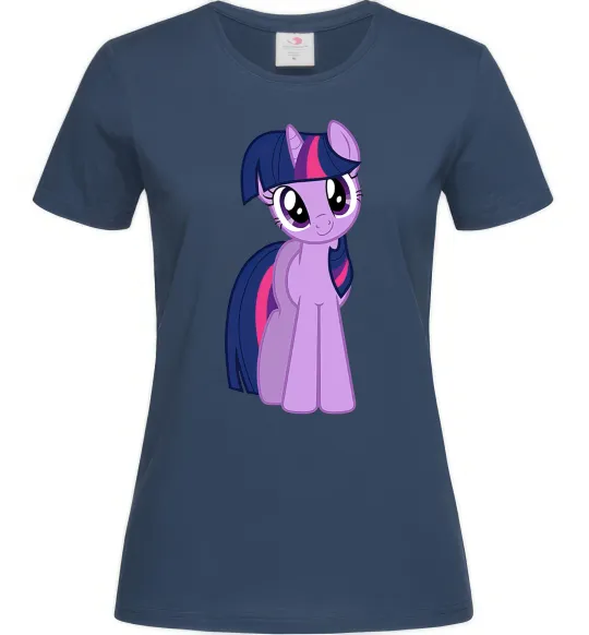 Женская футболка Фіолетовий єдиноріг Темно-синий фото