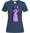 Женская футболка Фіолетовий єдиноріг Темно-синий фото