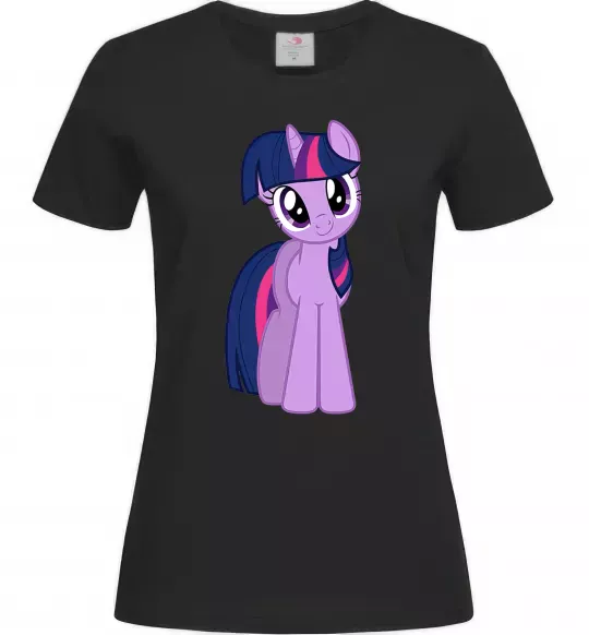 Женская футболка Фіолетовий єдиноріг Черный фото