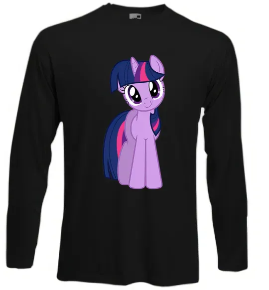 Лонгслів Фіолетовий єдиноріг Чорний фото