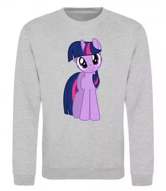 Світшот Фіолетовий єдиноріг Сірий меланж фото