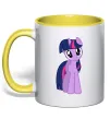 Чашка с цветной ручкой Фіолетовий єдиноріг Лимонный фото