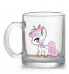 Чашка скляна Cute unicorn Прозорий фото