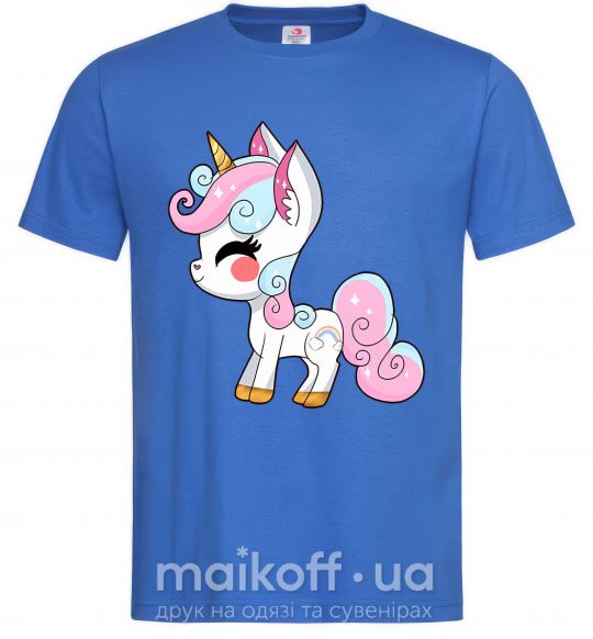 Мужская футболка Cute unicorn Ярко-синий фото
