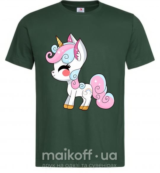 Мужская футболка Cute unicorn Темно-зеленый фото