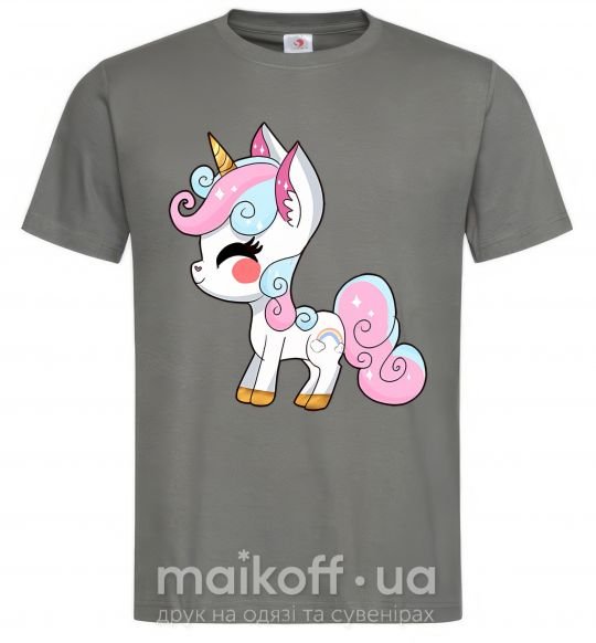 Мужская футболка Cute unicorn Графит фото