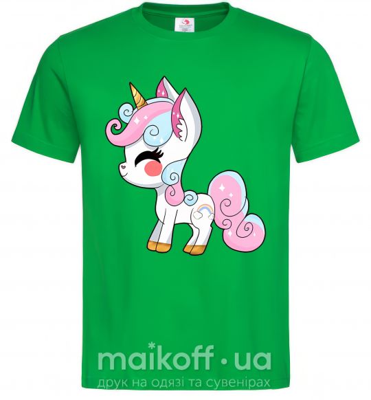 Мужская футболка Cute unicorn Зеленый фото