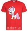 Мужская футболка Cute unicorn Красный фото