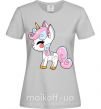 Женская футболка Cute unicorn Серый фото