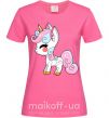 Жіноча футболка Cute unicorn Яскраво-рожевий фото