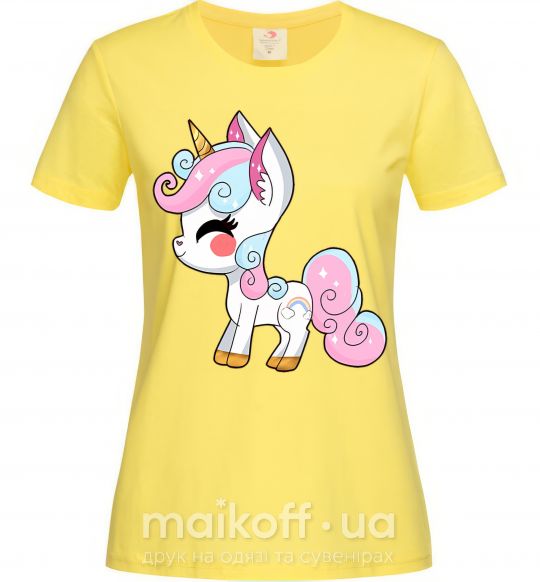 Женская футболка Cute unicorn Лимонный фото