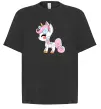 Футболка Оверсайз Cute unicorn Черный фото