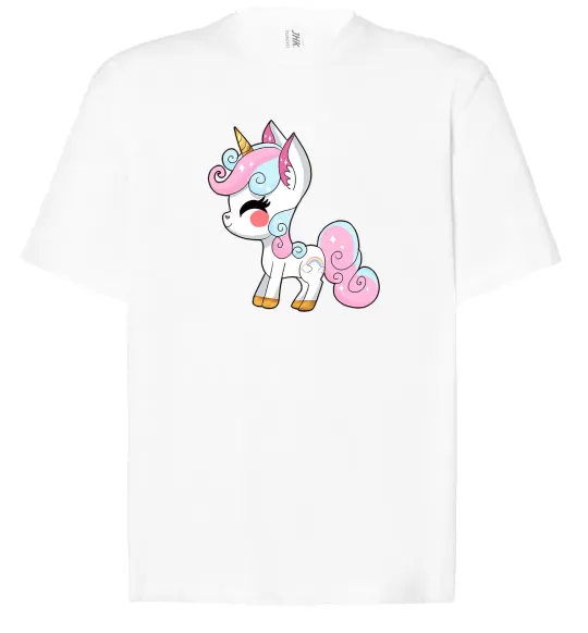 Футболка Оверсайз Cute unicorn Белый фото