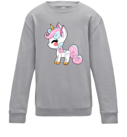 Дитячий світшот Cute unicorn Сірий меланж фото