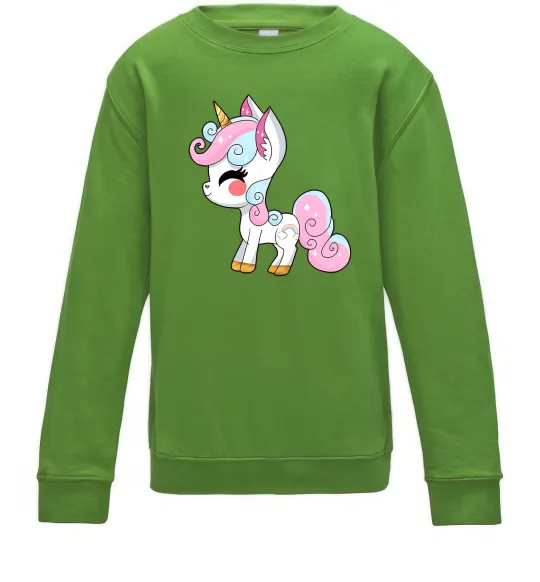 Дитячий світшот Cute unicorn Лаймовий фото