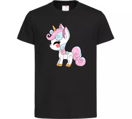 Детская футболка Cute unicorn Черный фото