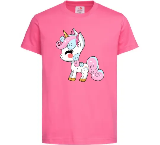 Детская футболка Cute unicorn Ярко-розовый фото