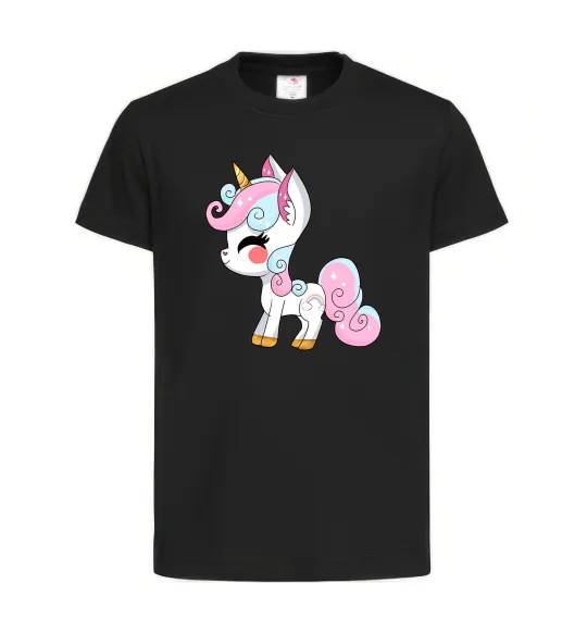 Детская футболка Cute unicorn Черный фото