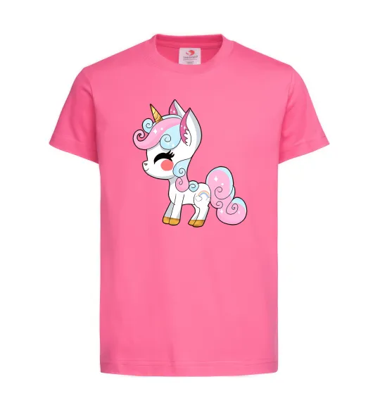 Детская футболка Cute unicorn Ярко-розовый фото