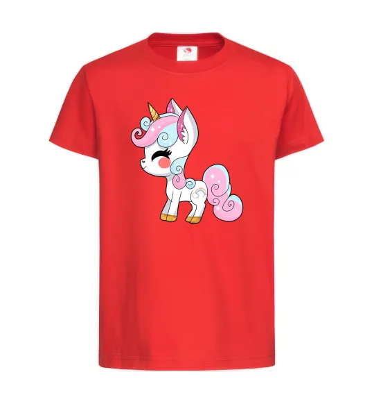 Детская футболка Cute unicorn Красный фото