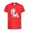 Детская футболка Cute unicorn Красный фото