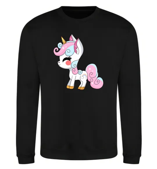 Свитшот Cute unicorn Черный фото