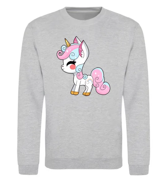 Свитшот Cute unicorn Серый меланж фото