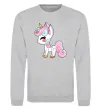 Свитшот Cute unicorn Серый меланж фото