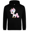 Мужская толстовка (худи) Cute unicorn Черный фото