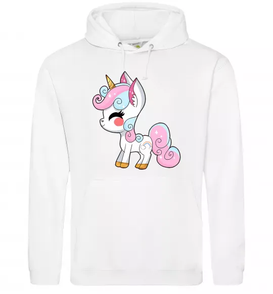 Мужская толстовка (худи) Cute unicorn Белый фото