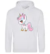 Мужская толстовка (худи) Cute unicorn Серый меланж фото