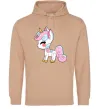 Мужская толстовка (худи) Cute unicorn Песочный фото
