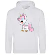 Женская толстовка (худи) Cute unicorn Серый меланж фото