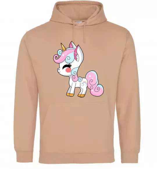 Женская толстовка (худи) Cute unicorn Песочный фото